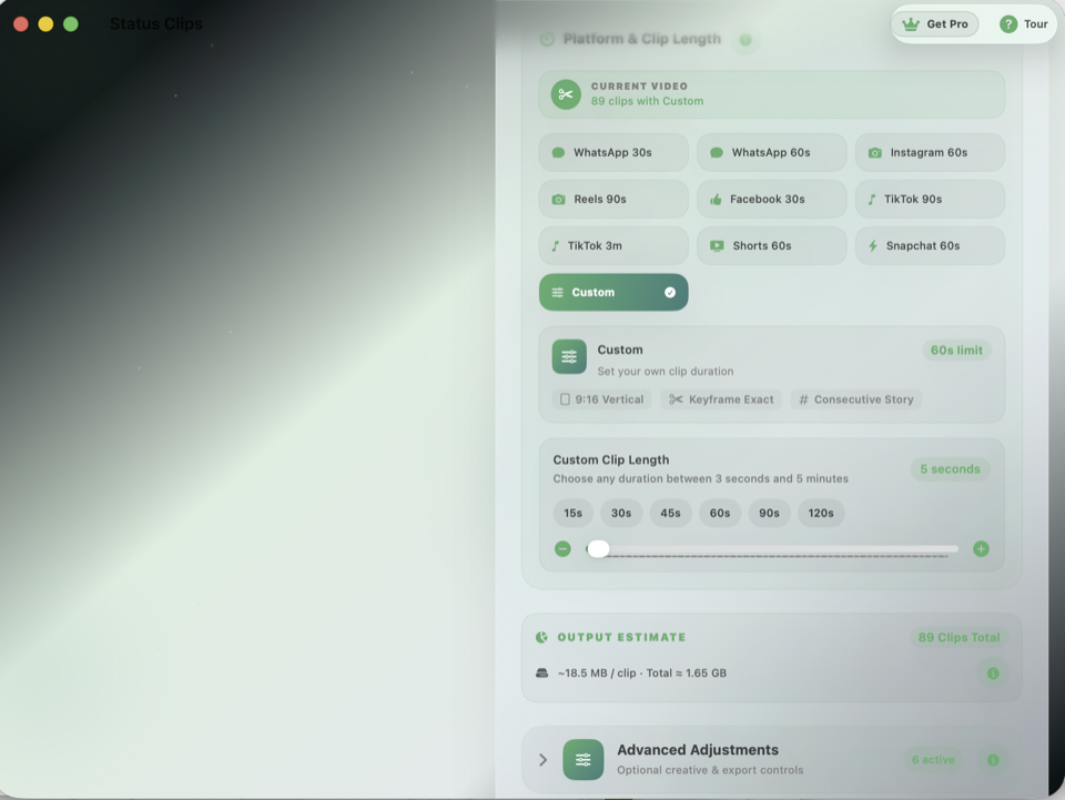 StatusClips macOS Desktop Application
